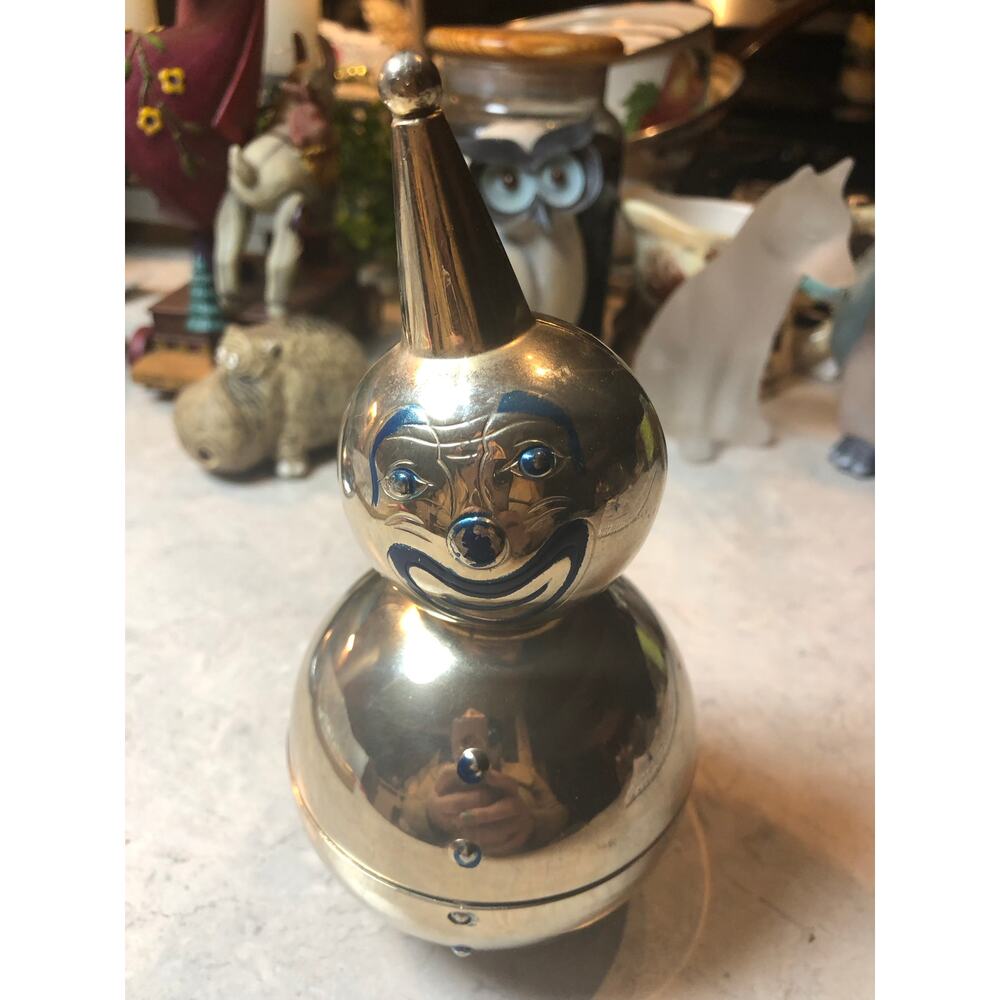 Vintage Raimond Roly Poly Weightes Piggy Bank 1950’s Silver-plated